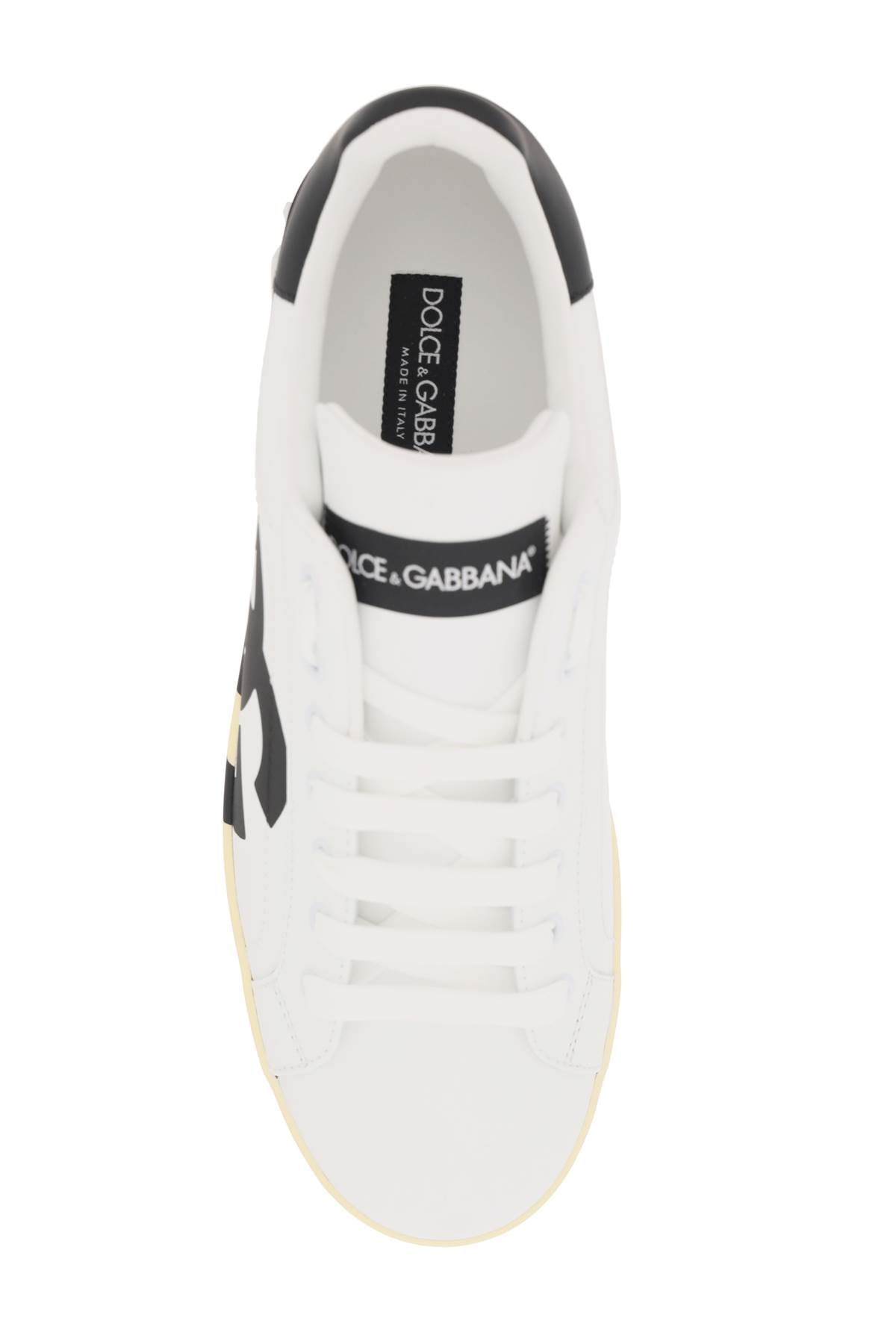 Dolce & gabbana leather portofino sneakers with dg logo-1