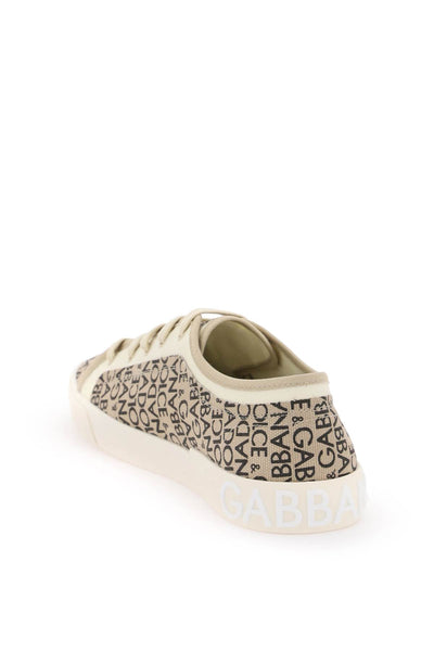 Dolce & gabbana portofino vintage printed canvas sneakers-2
