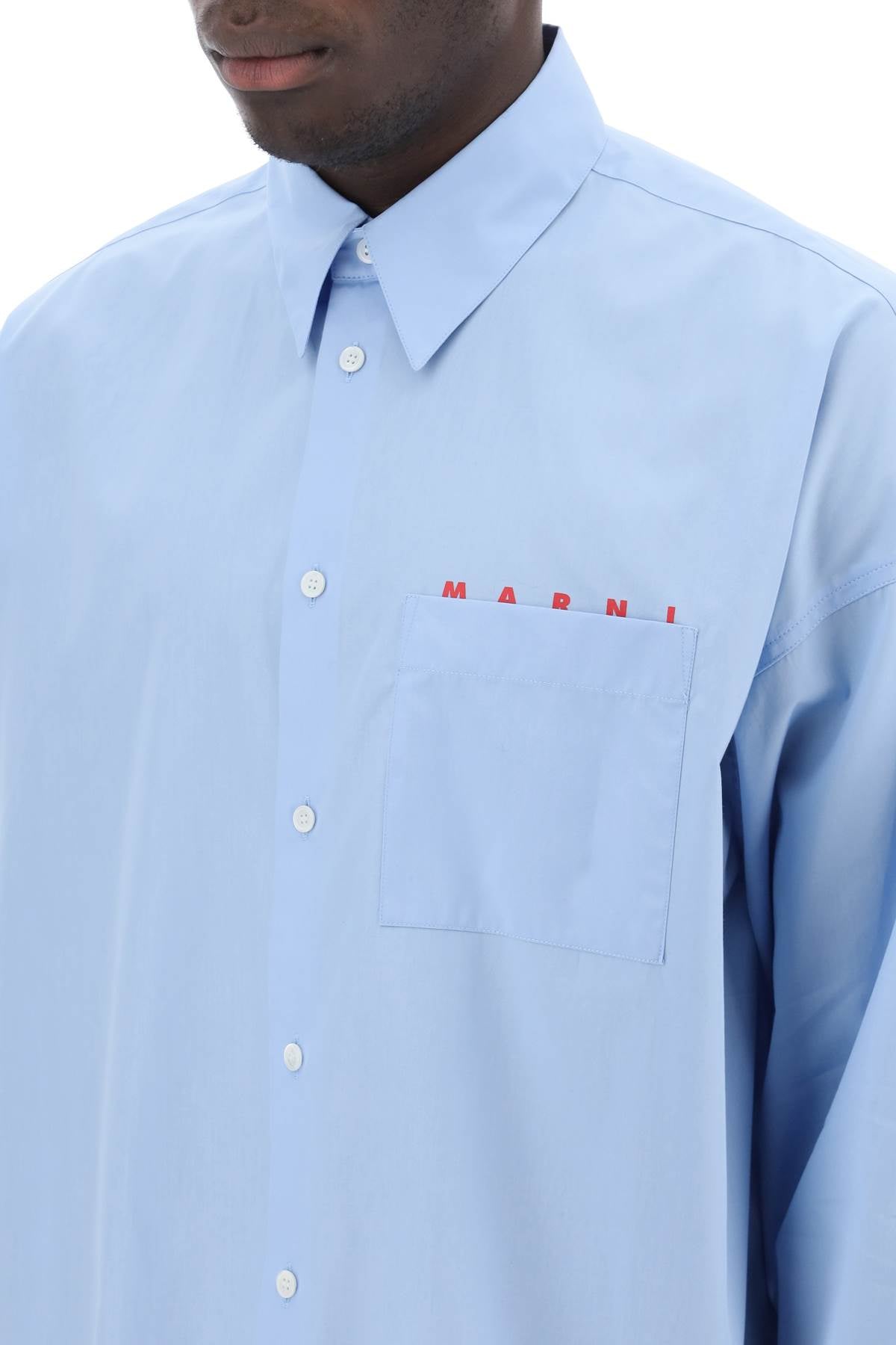 Marni boxy shirt with italian collar-3