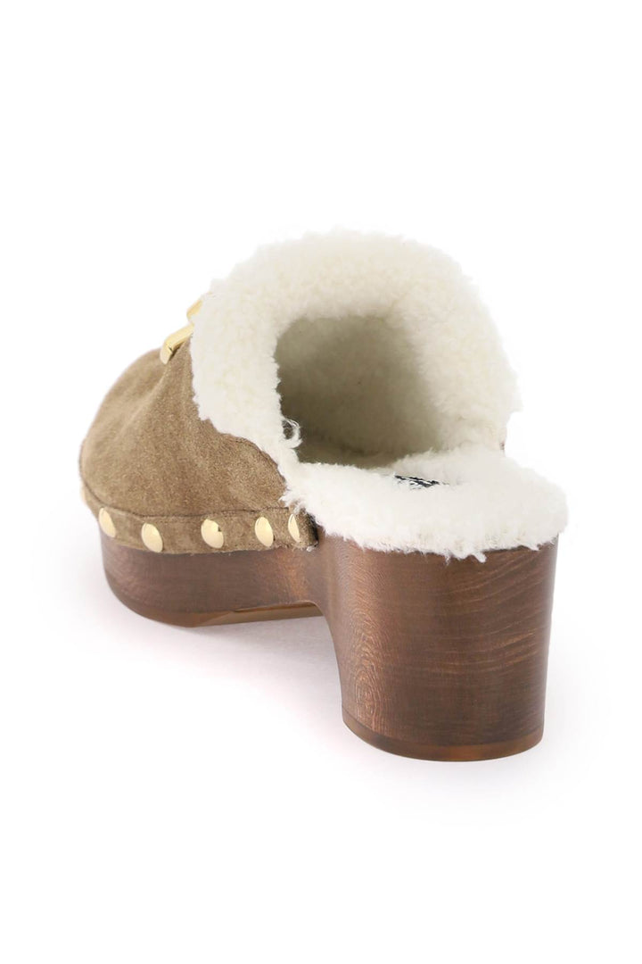 Dolce & gabbana suede and faux fur clogs with dg logo.-2
