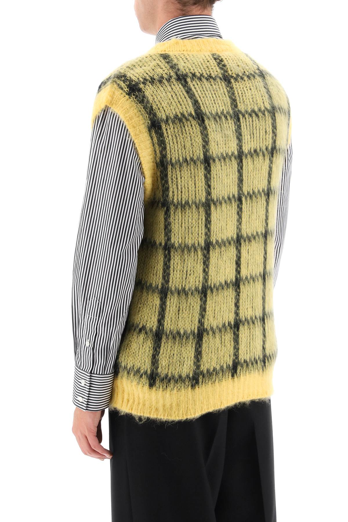 Marni brushed-mohair vest with check motif-2