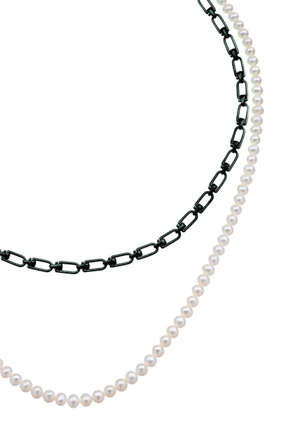 Eera 'reine' double necklace with pearls-1