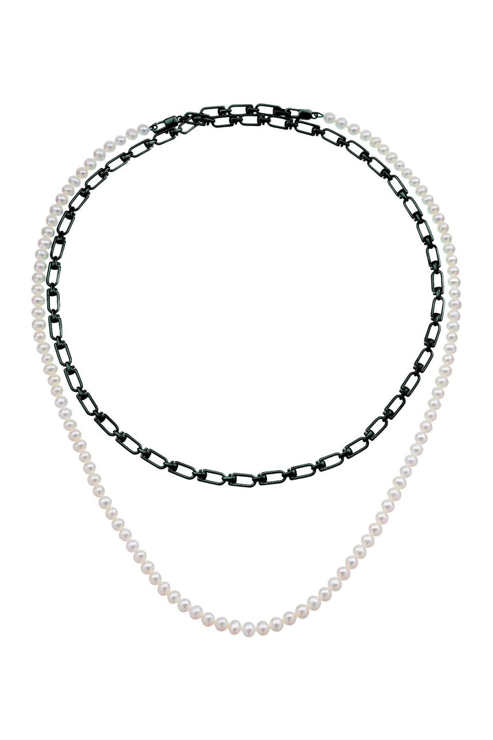 Eera 'reine' double necklace with pearls-0