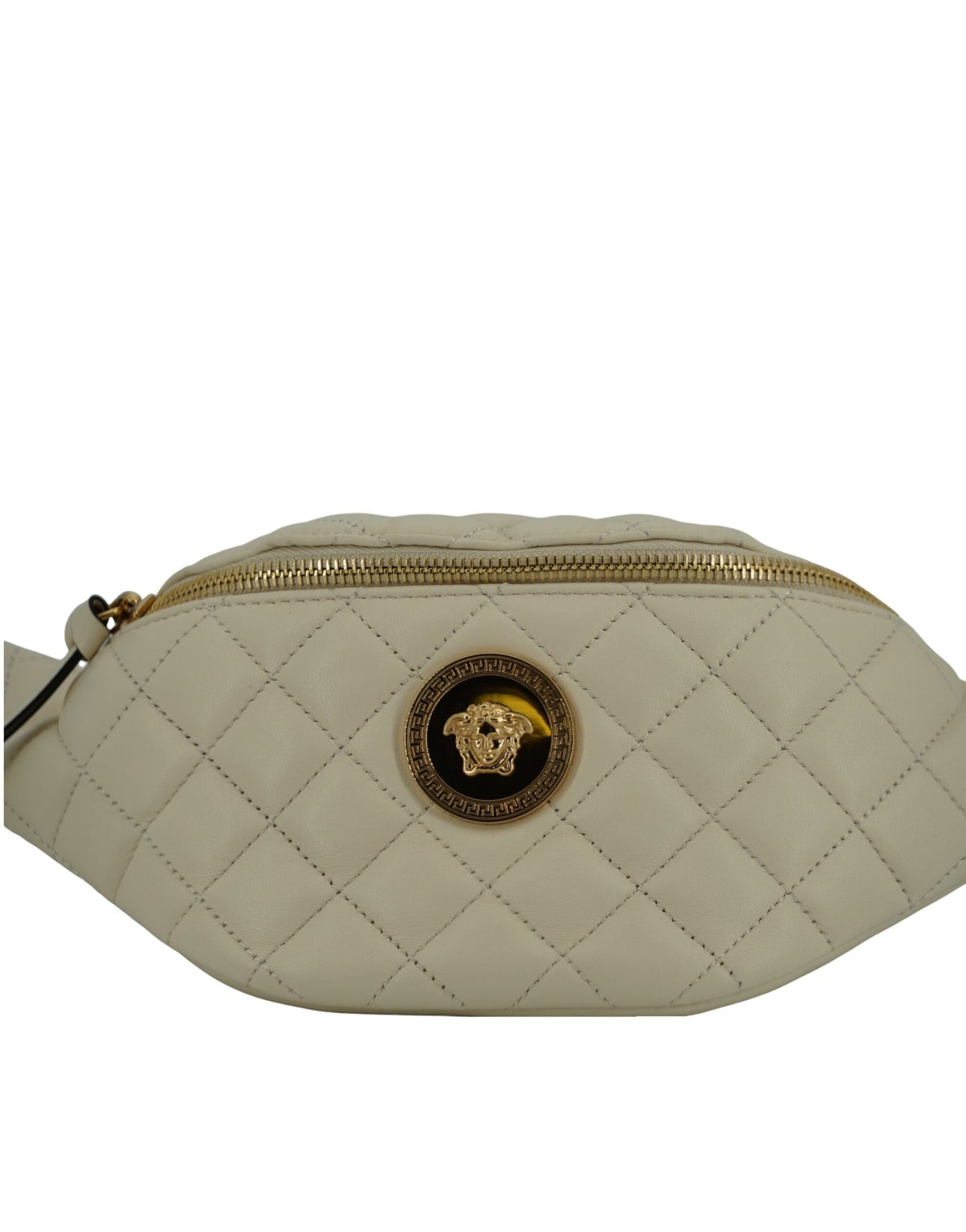 Versace White Lamb Leather Belt Bag