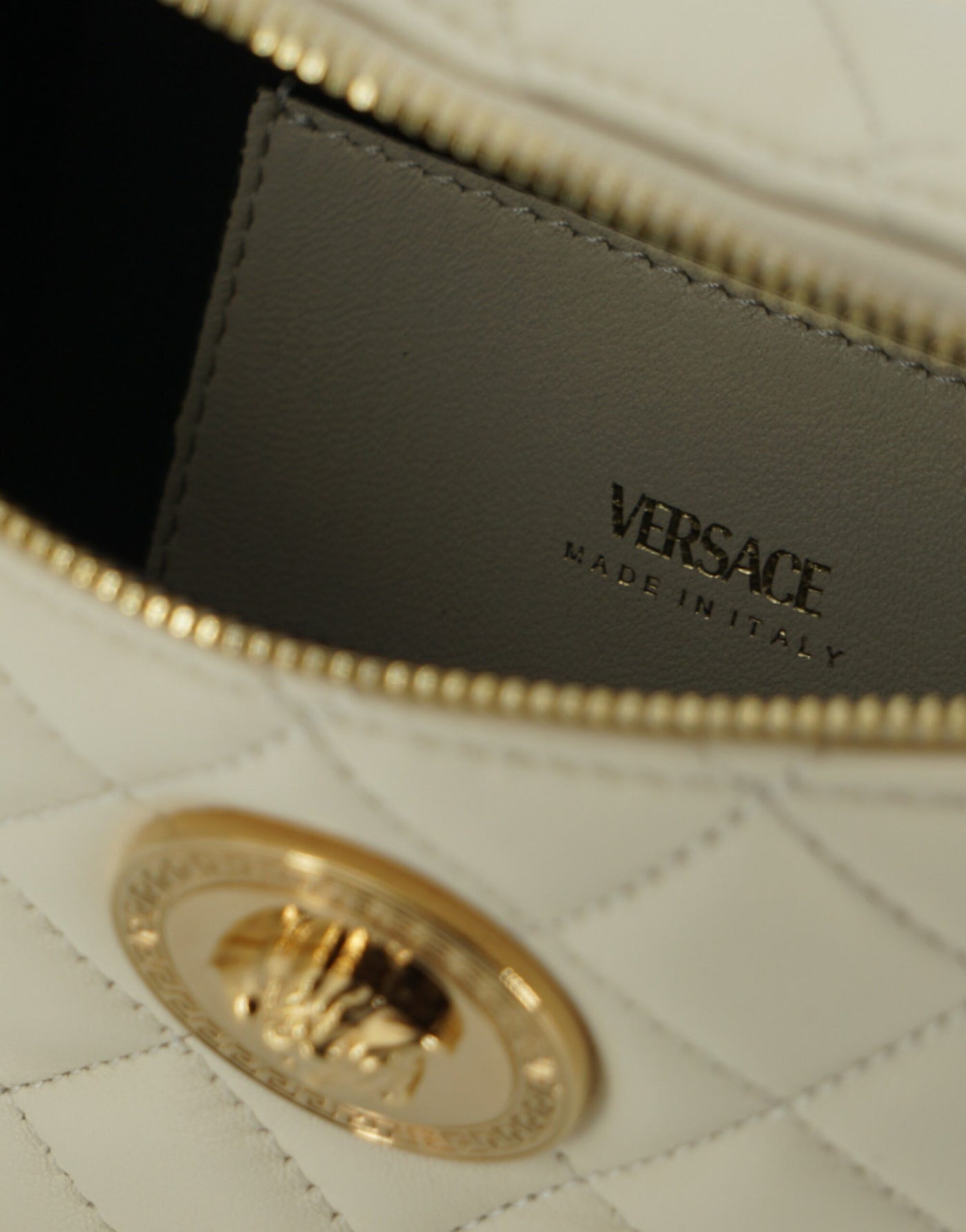 Versace White Lamb Leather Belt Bag