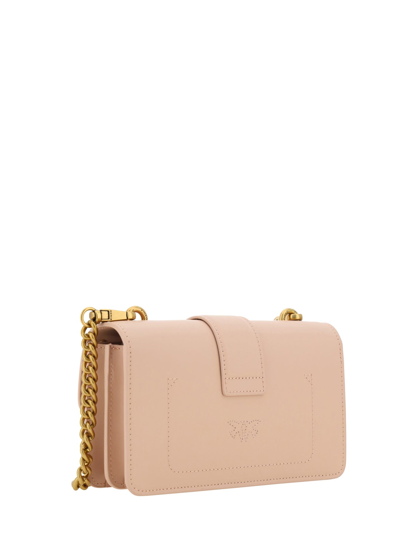 Pinko Pink Leather Mini Love One Shoulder Bag