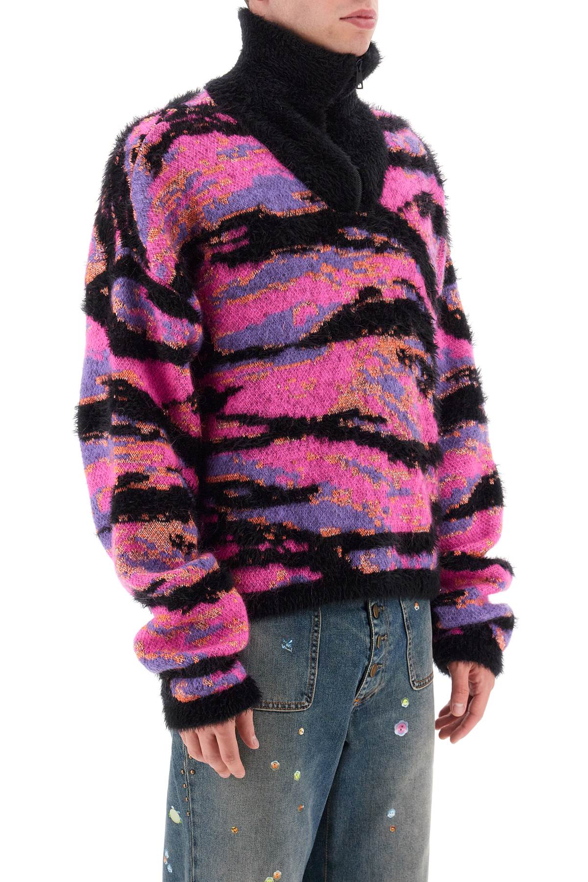 Erl jacquard turtleneck sweater-1