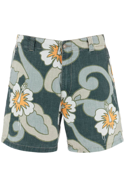 Erl floral print bermida shorts-0