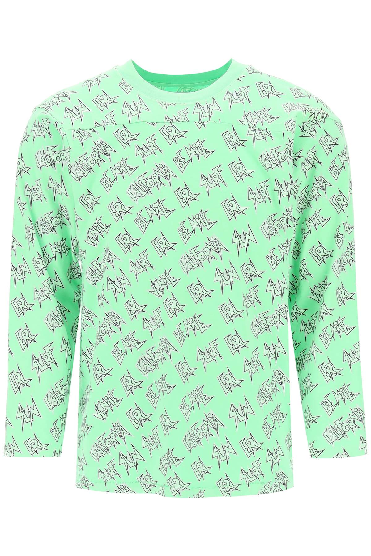 Erl 'waffle' long sleeved t-shirt with all-over print-0