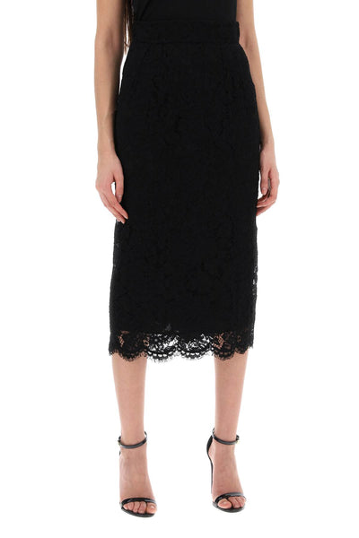 Dolce & gabbana lace pencil skirt with tube silhouette-1