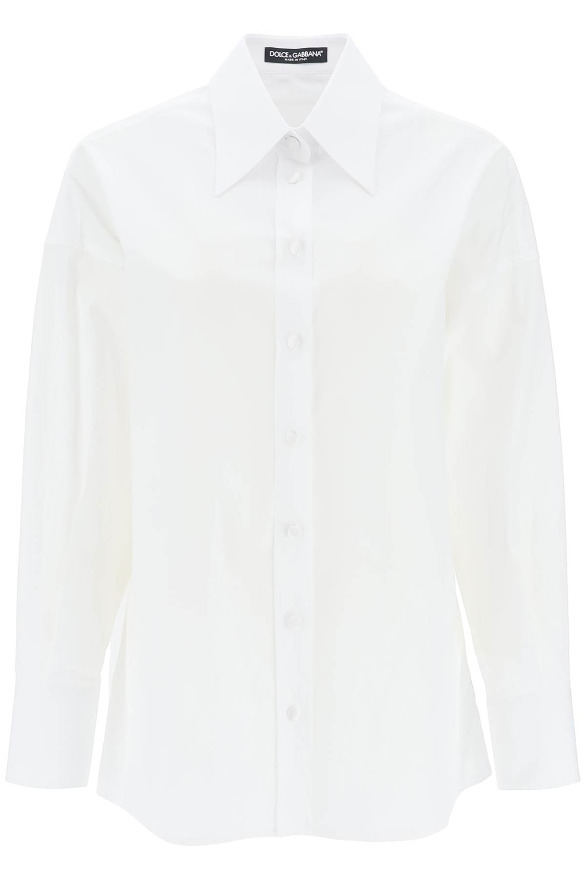 Dolce & gabbana maxi shirt with satin buttons-0