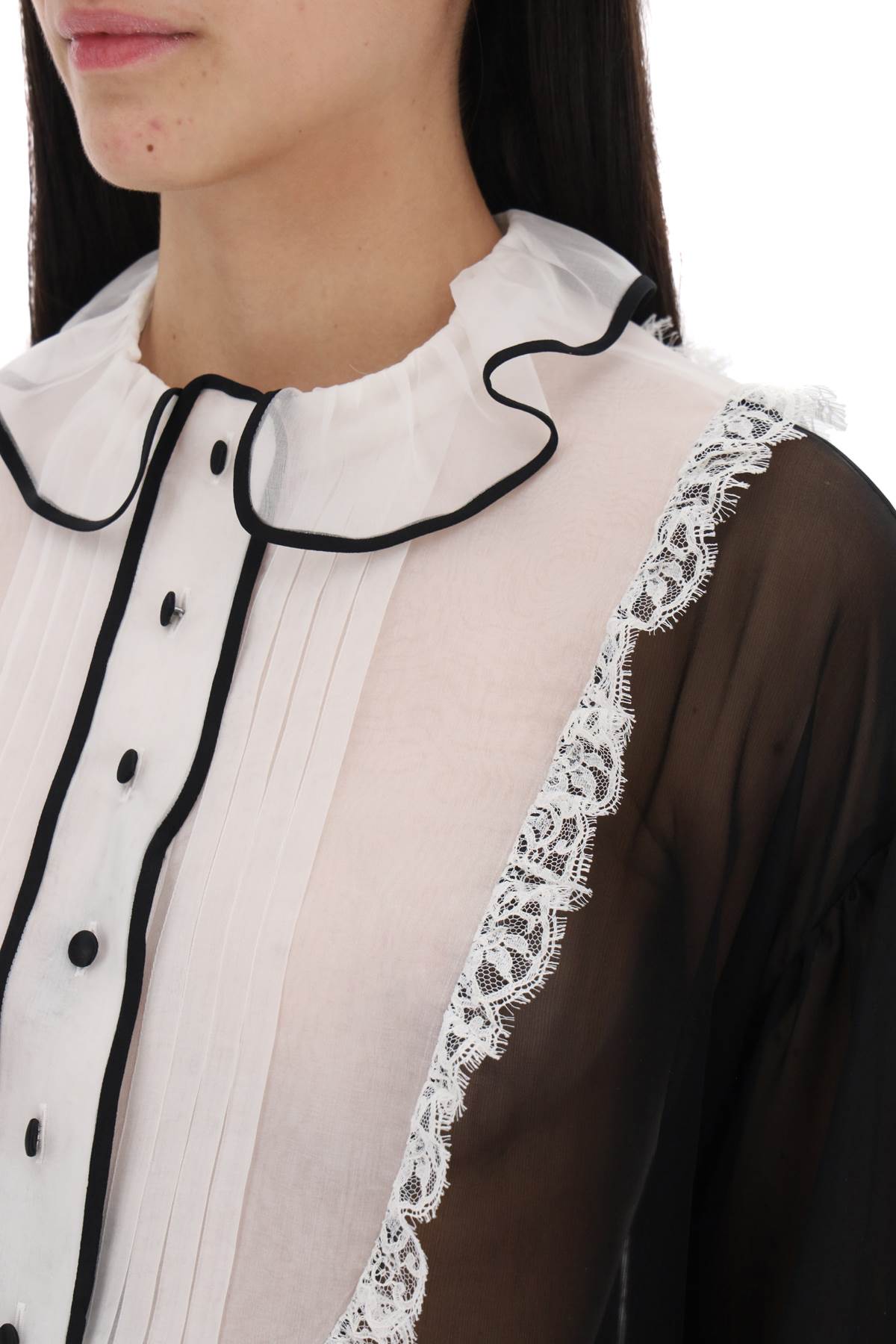 Dolce & gabbana chiffon blouse with plastr-3
