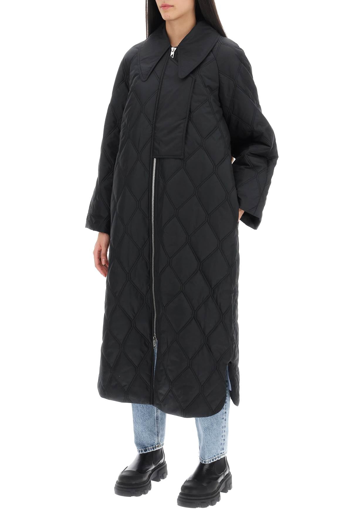 Ganni quilted oversized coat-3