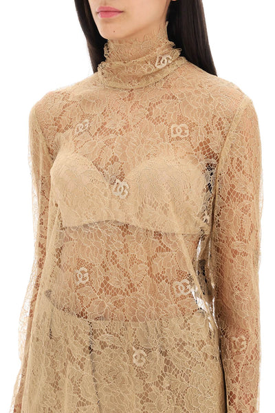 Dolce & gabbana blouse in logoed floral lace-3