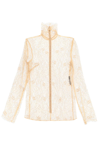 Dolce & gabbana blouse in logoed floral lace-0