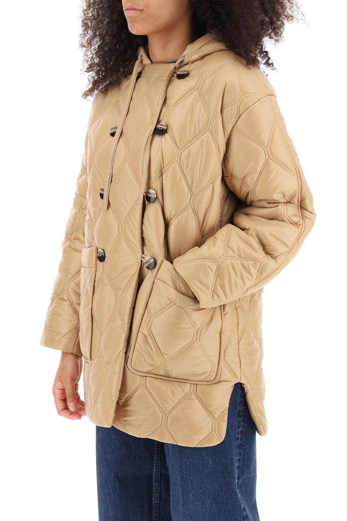 Ganni hooded quilted jacket-3