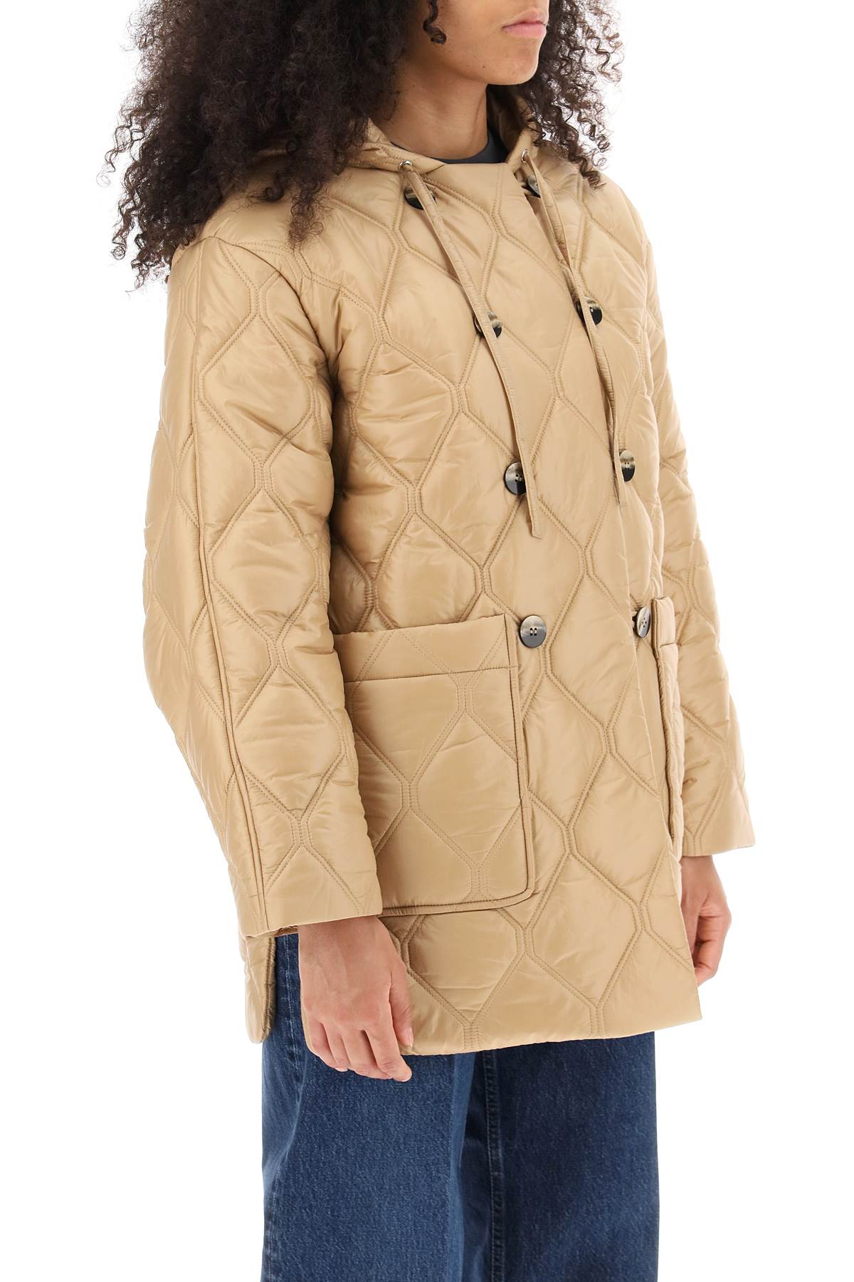Ganni hooded quilted jacket-1