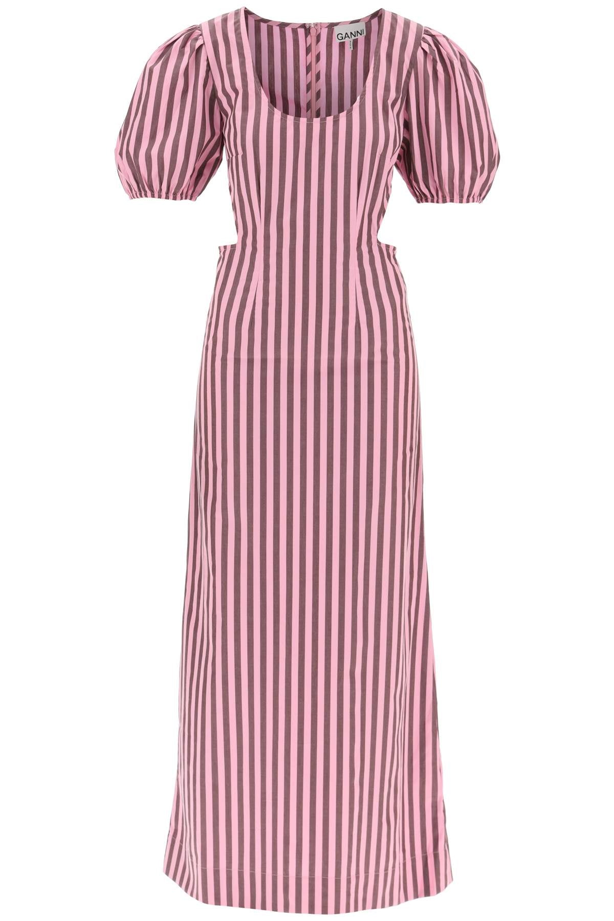 Ganni striped maxi dress with cut-outs-0