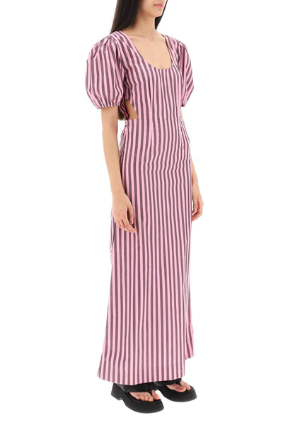 Ganni striped maxi dress with cut-outs-1