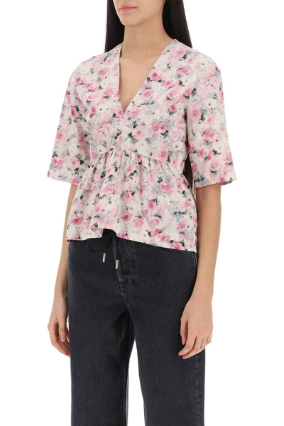 Ganni floral peplum blouse-3