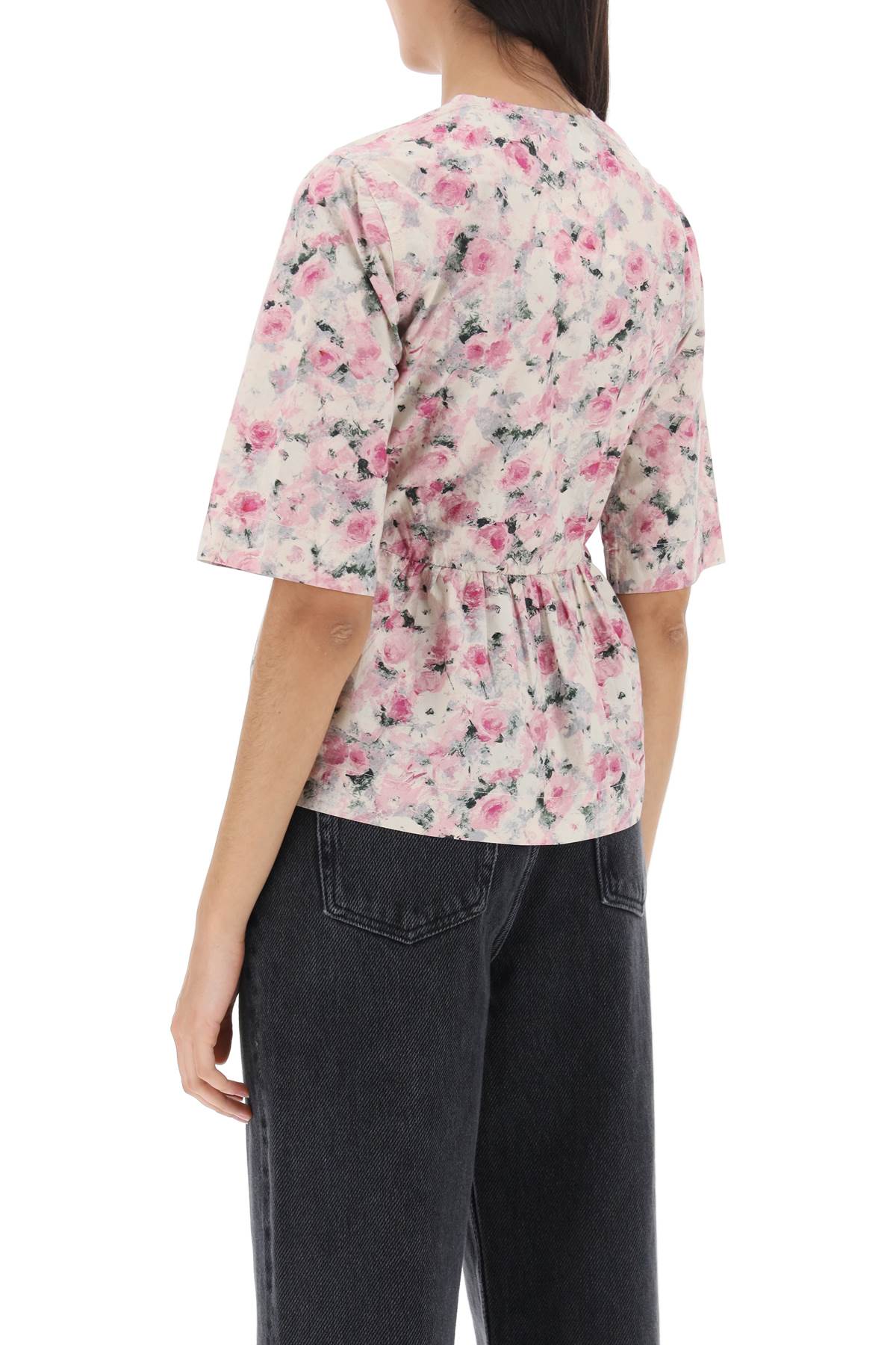 Ganni floral peplum blouse-2