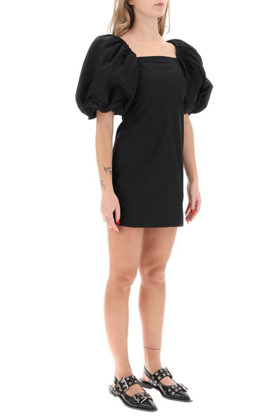 Ganni mini dress with balloon sleeves-1