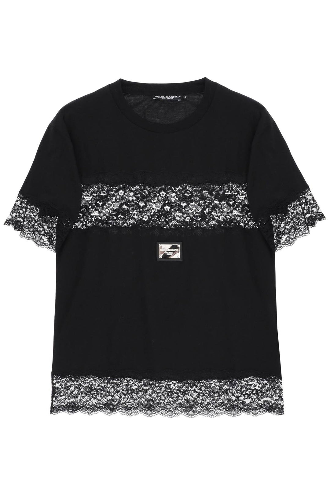 Dolce & gabbana t-shirt with lace inserts-0