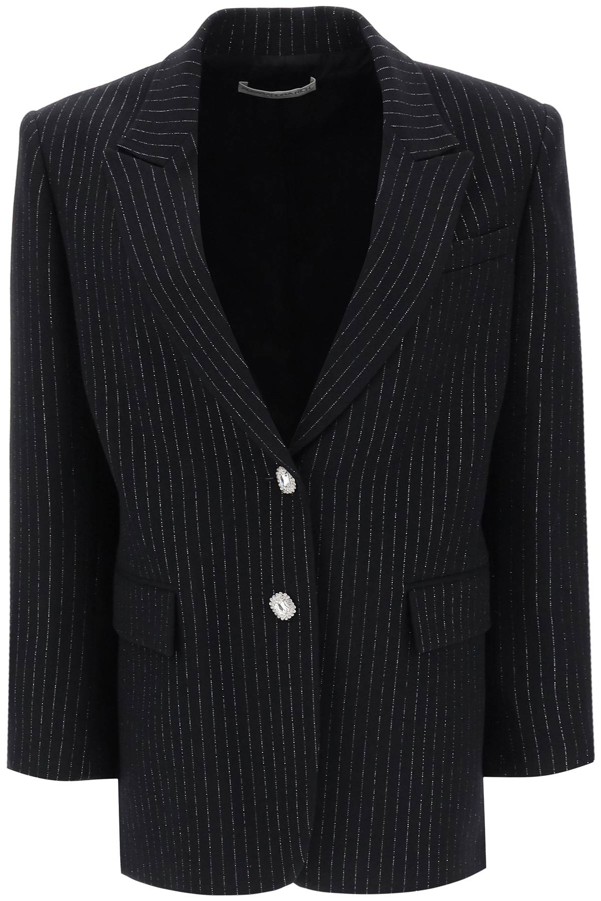 Alessandra rich lurex-pinstriped jacket-0