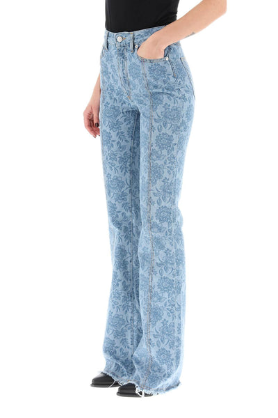 Alessandra rich flower print flared jeans-3