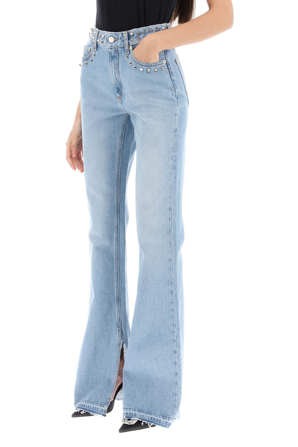 Alessandra rich flared jeans with studs-3