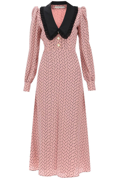 Alessandra rich midi dress with contrasting collar-0