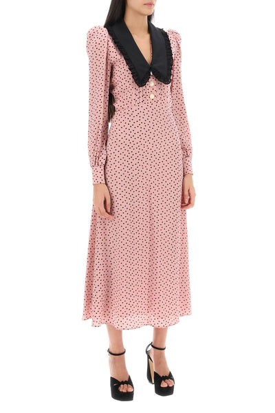 Alessandra rich midi dress with contrasting collar-1