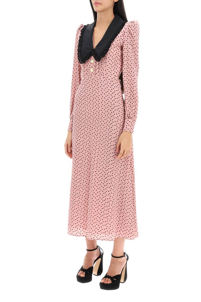 Alessandra rich midi dress with contrasting collar-3