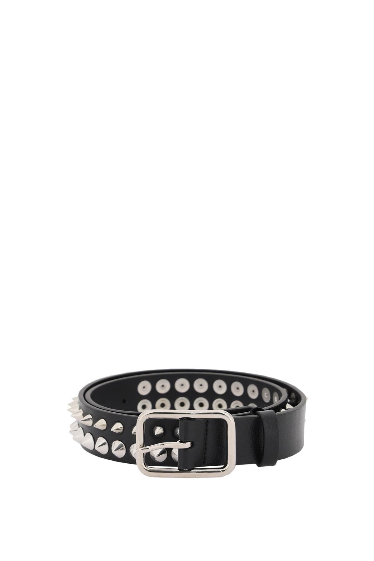 Alessandra rich leather belt with spikes-0