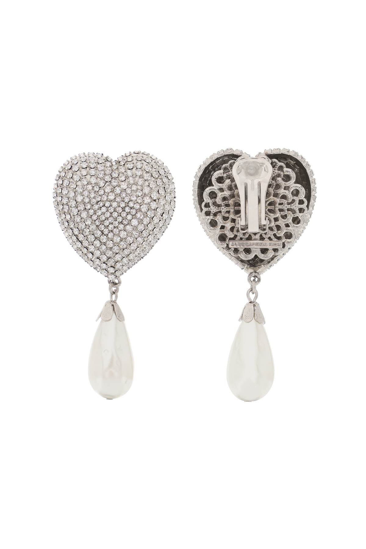 Alessandra rich heart crystal earrings with pearls-2