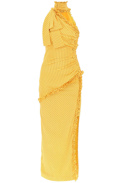 Alessandra rich polka dot one-shoulder maxi dress-0