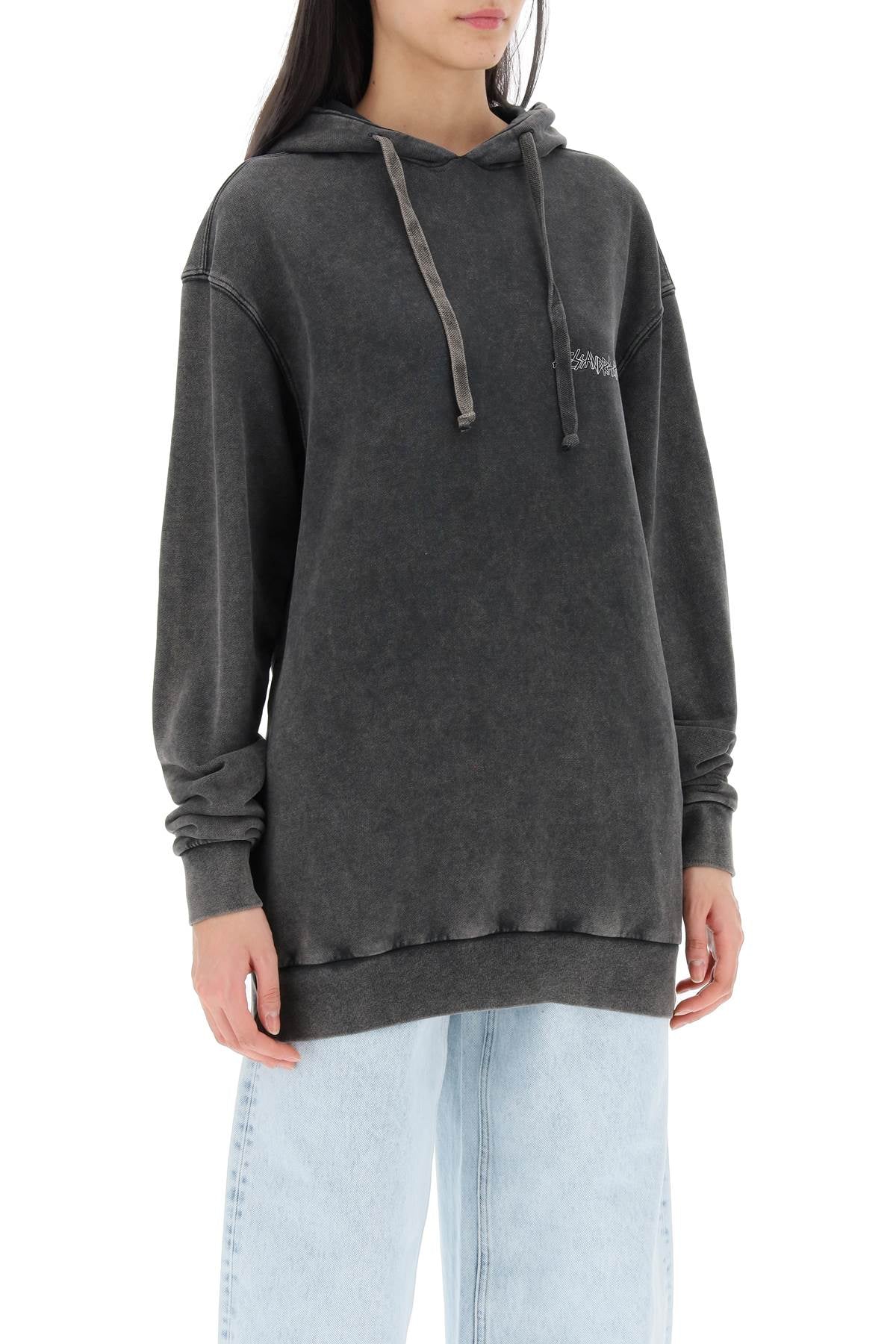 Alessandra rich oversized hoodie with print and rhinestones-1