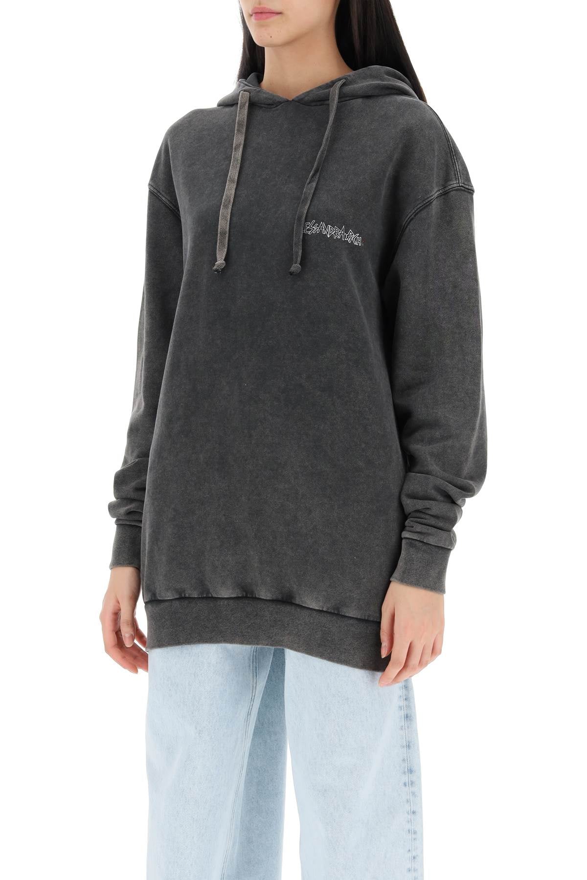Alessandra rich oversized hoodie with print and rhinestones-3