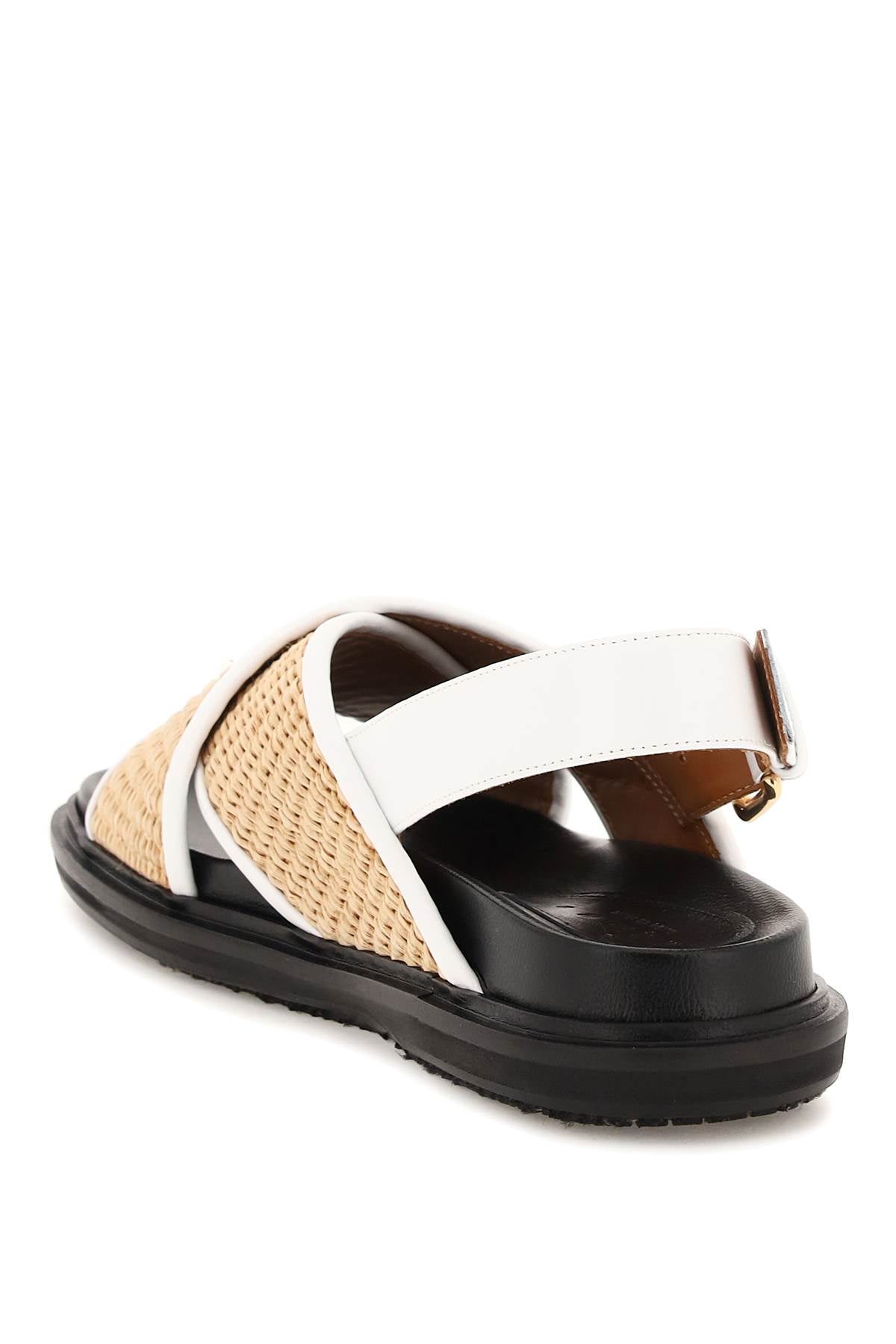 Marni leather and raffia fussbett sandals-2
