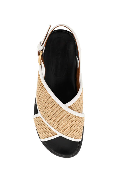 Marni leather and raffia fussbett sandals-1