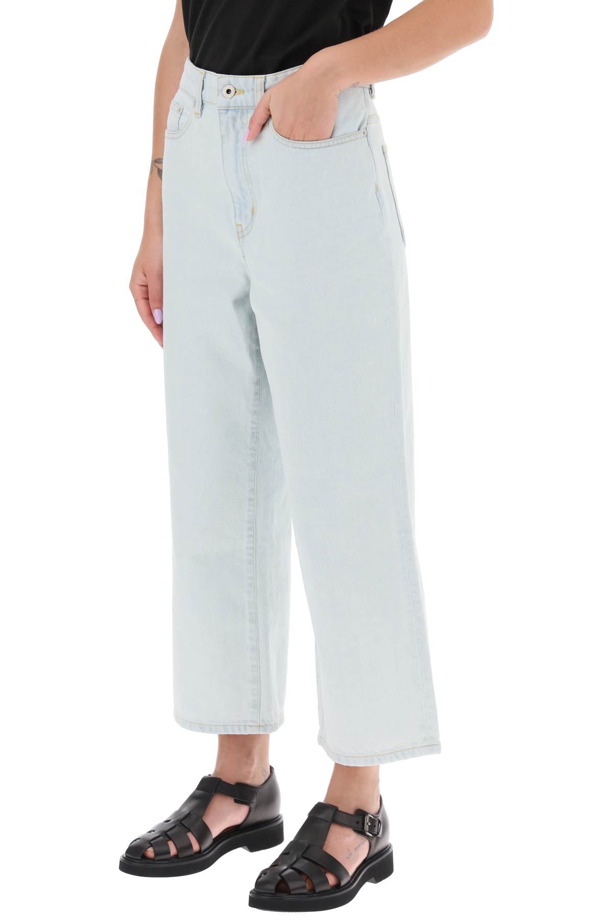 Kenzo 'sumire' cropped jeans with wide leg-3
