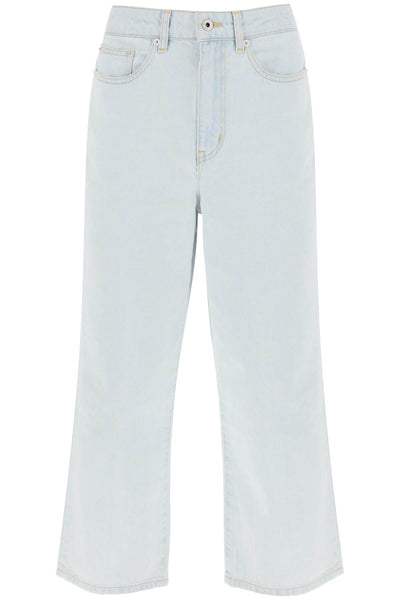 Kenzo 'sumire' cropped jeans with wide leg-0