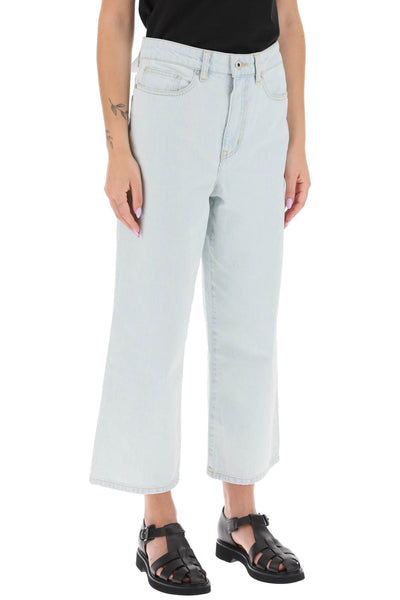 Kenzo 'sumire' cropped jeans with wide leg-1