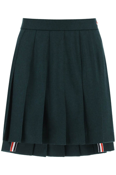 Thom browne flannel mini pleated skirt-0
