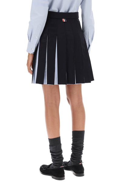 Thom browne 4-bar pleated mini skirt-2