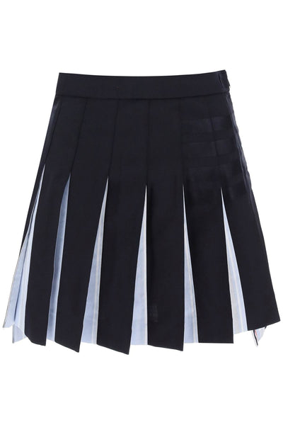 Thom browne 4-bar pleated mini skirt-0