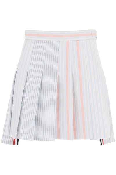 Thom browne funmix striped oxford mini skirt-0