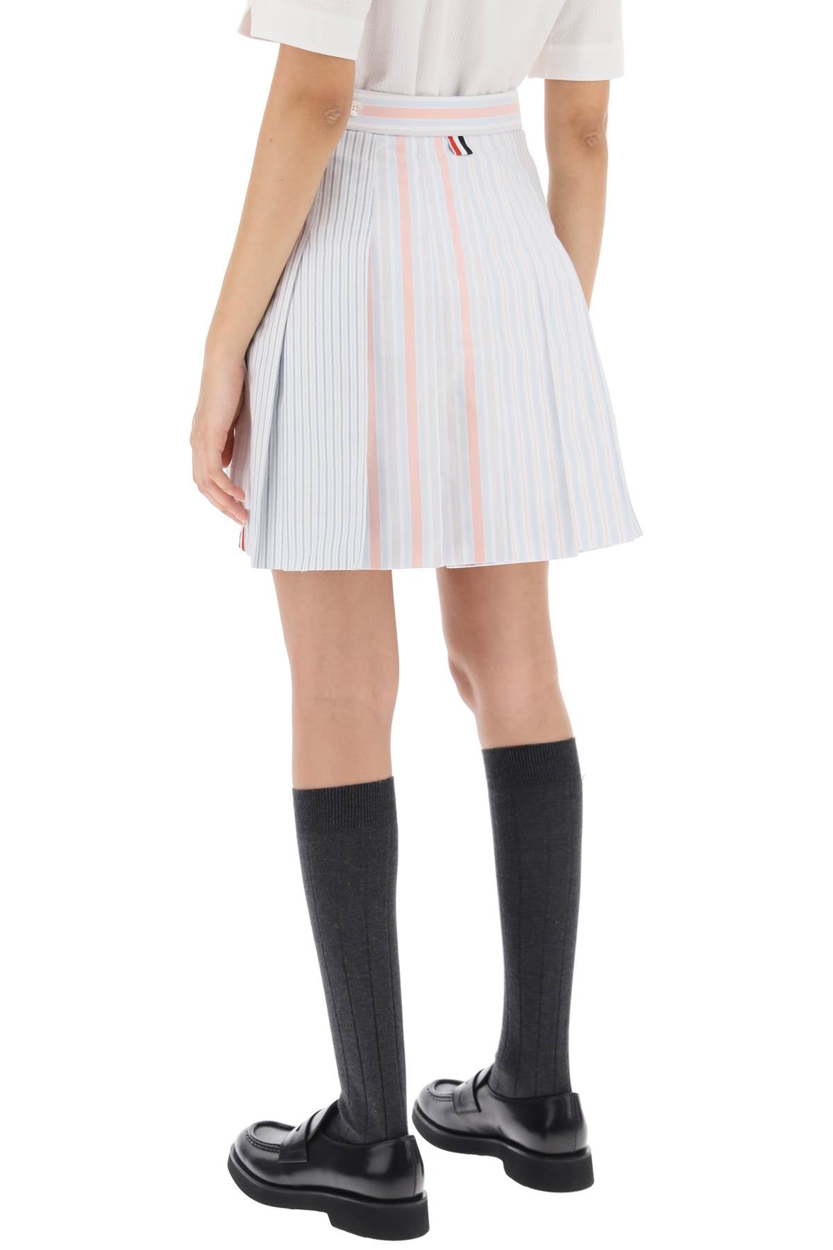 Thom browne funmix striped oxford mini skirt-2