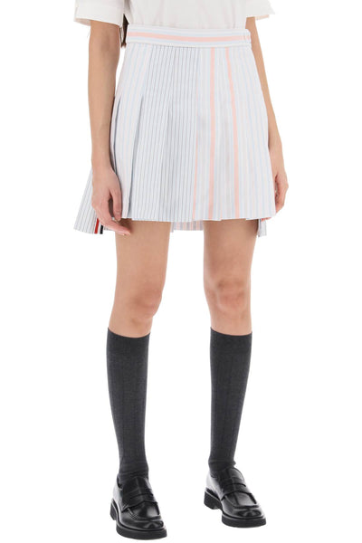 Thom browne funmix striped oxford mini skirt-1
