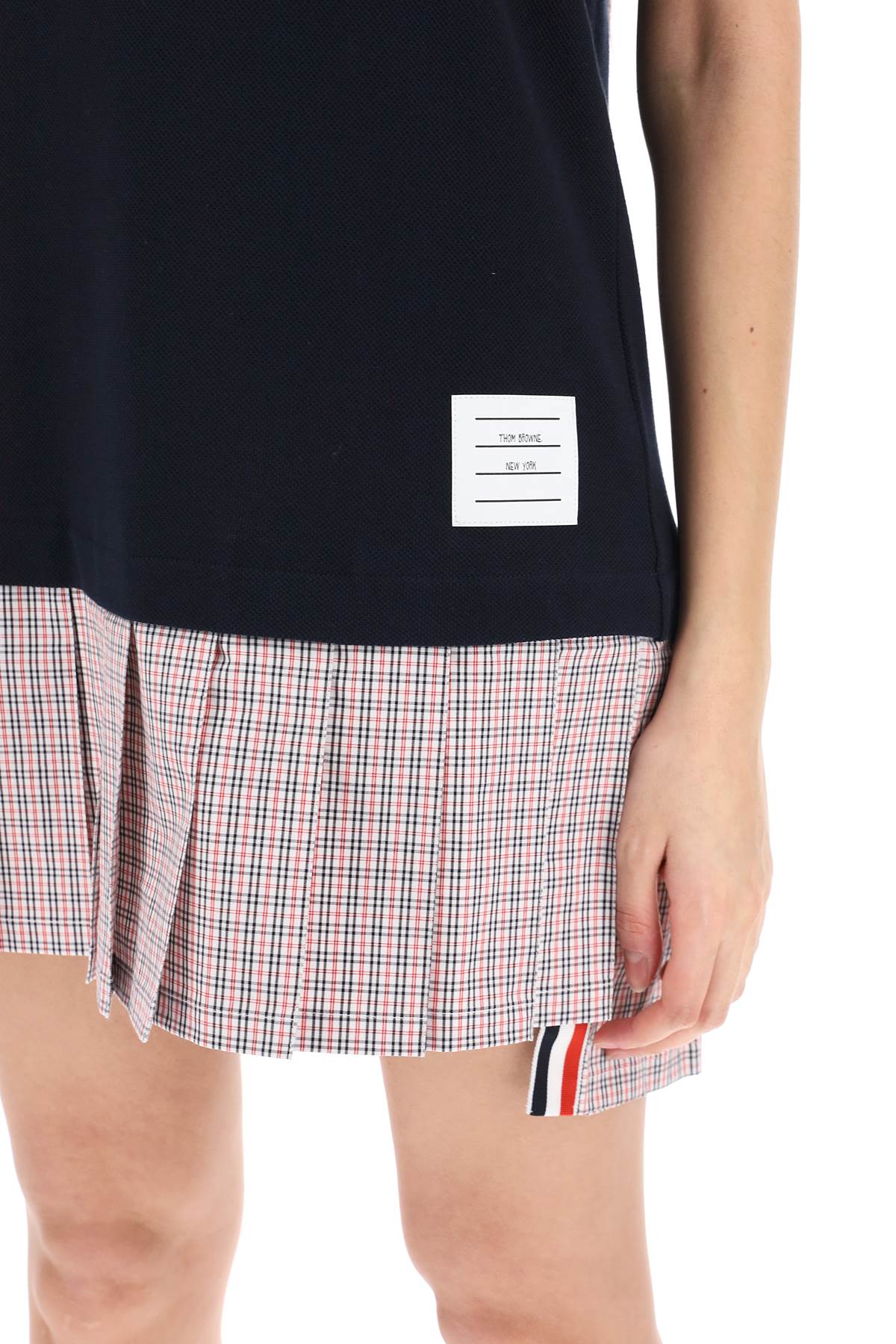 Thom browne mini polo-style dress with pleated bottom.-3